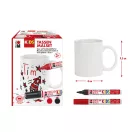 Marabu KiDS Porcelain & Glas filctoll szett - 2 db filc + bögre, fiúknak