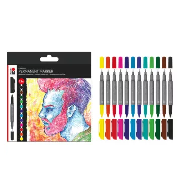   Marabu Permanent Marker Graphix kétvégű tűfilc szett - "SIGNIFICANT", 12 db