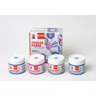  Marabu KiDS ujjfesték szett - "Fémhatású", 4 x 100 ml