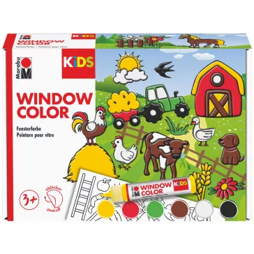   Marabu KiDS Window Color üvegmatrica festék szett - "Farm", 6 x 25ml