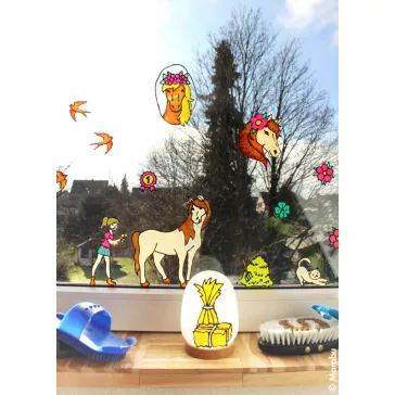   Marabu KiDS Window Color üvegmatrica festék szett - "Póni farm", 6 x 25ml