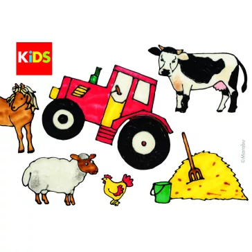   Marabu KiDS Window Color üvegmatrica festék szett - "Farmer", 6 x 80 ml
