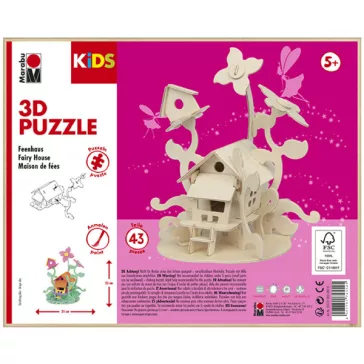 Marabu KiDS 3D Puzzle fából - tündér ház