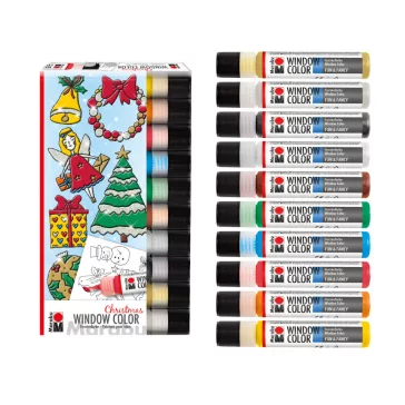   Marabu Window Color üvegmatrica festék szett - "Karácsony", 10 x 25 ml