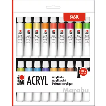 Marabu akrilfesték szett - 18 x 12 ml