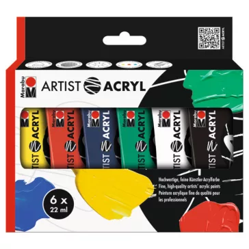 Marabu Artist Acryl művészfesték szett - 6 x 22 ml