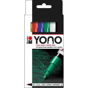 Marabu YONO Marker akrilfilc szett - 6 x 0,5-1,5 mm