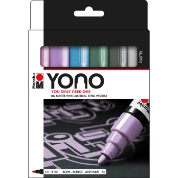 Marabu YONO Marker akrilfilc szett - PASTEL, 6 x 1,5-3 mm
