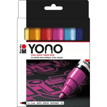 Marabu YONO Marker akrilfilc szett - 12 x 1,5-3 mm