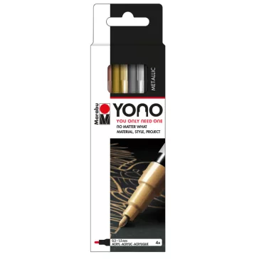 Marabu YONO Marker akrilfilc szett - METAL, 4 x 0,5-1,5 mm