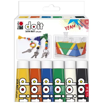   Marabu do it univerzális hobbi akrilfesték szett, 6 x 36 ml