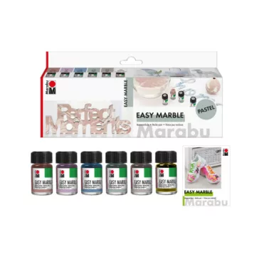 Marabu easy marble set PASTEL, 6 x 15 ml