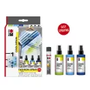 Marabu Fashion Spray textilfesték spray szett - "Cool Denim", 3 x 100 ml, 1 x 25 ml