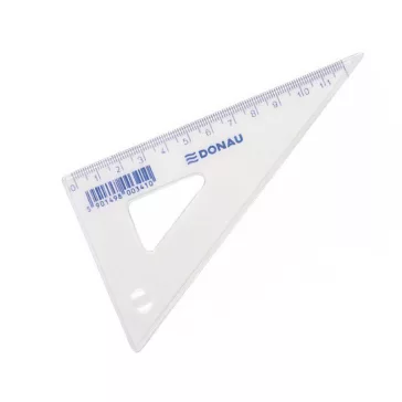 Vonalzó, műanyag, derékszögű - 12 cm