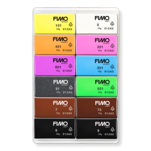 FIMO Effect süthető gyurma készlet - 12 x 25 g, Neon Színek