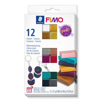   FIMO Effect süthető gyurma készlet - 12 x 25 g, Szikrázó Színek