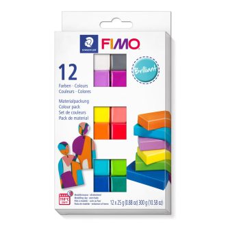   FIMO Soft süthető gyurma készlet - 12 x 25 g, Ragyogó színek