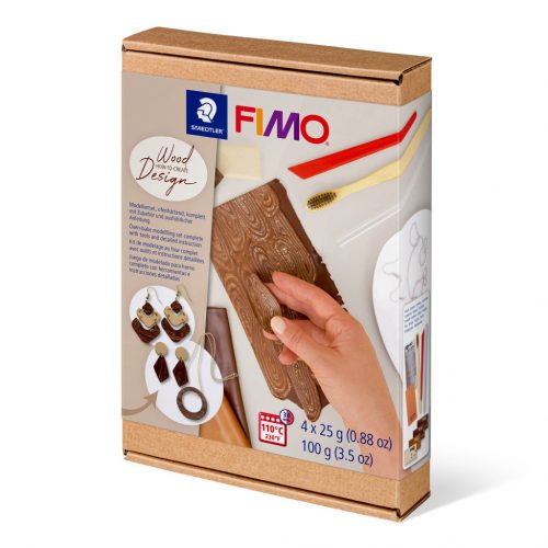 FIMO Soft süthető gyurma készlet - 4 x 25 g, fahatású ékszerkészítő szett