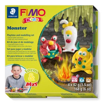   FIMO Kids kreatív süthető gyurma készlet - 4 x 42 g, szörnyecskék