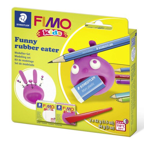 FIMO Kids kreatív süthető gyurma készlet - 2 x 42 g, vicces radírevő