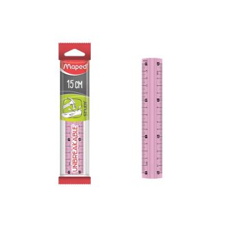   MAPED Study Unbreakable vonalzó, műanyag - 15 cm, rózsaszín TÖRHETETLEN
