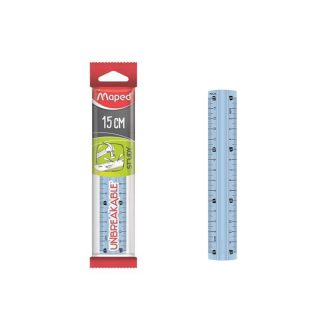   MAPED Study Unbreakable vonalzó, műanyag - 15 cm, kék TÖRHETETLEN