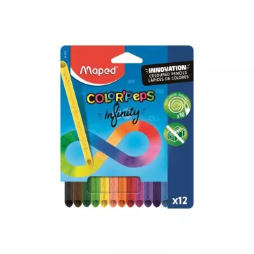   MAPED Color Peps INFINITY színes ceruza készlet, háromszögletű - 12 db-os