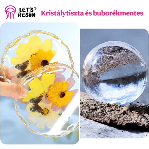 Let's Resin epoxi öntőgyanta készlet - 2,4 l, munkaeszközökkel, pigmentekkel