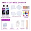 Let's Resin epoxi öntőgyanta alátétkészítő szett - 500 ml, alátét öntőformákkal, színezékekkel