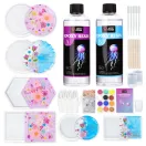 Let's Resin epoxi öntőgyanta alátétkészítő szett - 500 ml, alátét öntőformákkal, színezékekkel