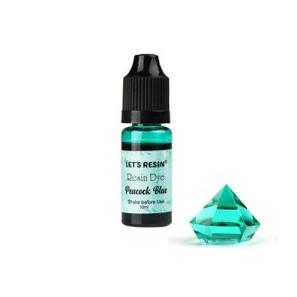 Let's Resin áttetsző gyantafesték - pávakék, 10 ml