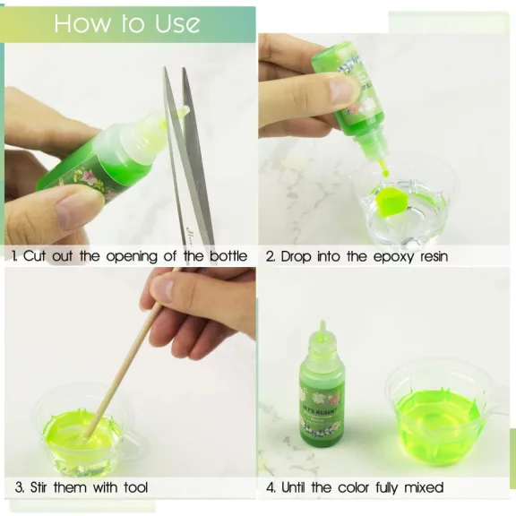 Let's Resin folyékony pigment - fluo zöld, 10 ml
