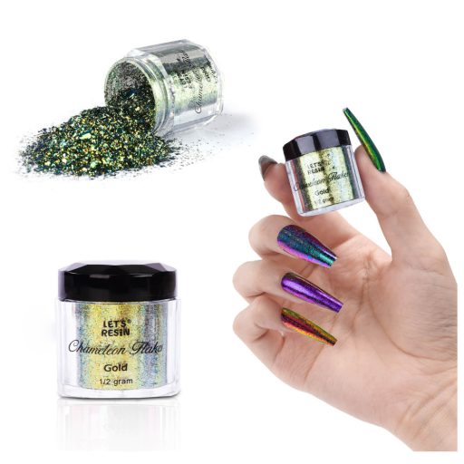 Let's Resin kaméleon effekt csillám szett - 5 x 0,5 g, zöldes árnyalatban