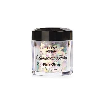   Let's Resin kaméleon effekt pehely - pink-oliva, Luxury Edition