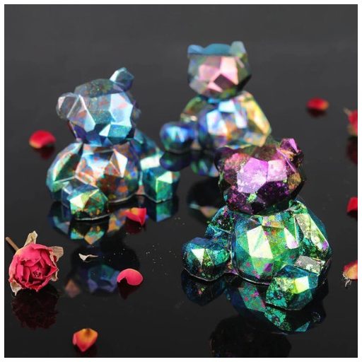 Let's Resin kaméleon effekt pehely - pink-oliva, Luxury Edition