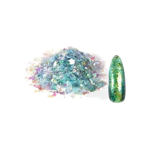 Let's Resin kaméleon effekt pehely - lime-kék, Luxury Edition