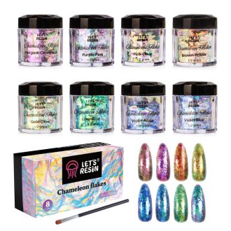   Let's Resin kaméleon effekt pehely szett - 8 színben, Luxury Edition
