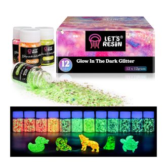   Let's Resin sötétben világító csillám - 12 színben, 12 x 12 g