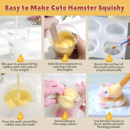 Let's Resin hörcsög squishy szilikon öntőforma