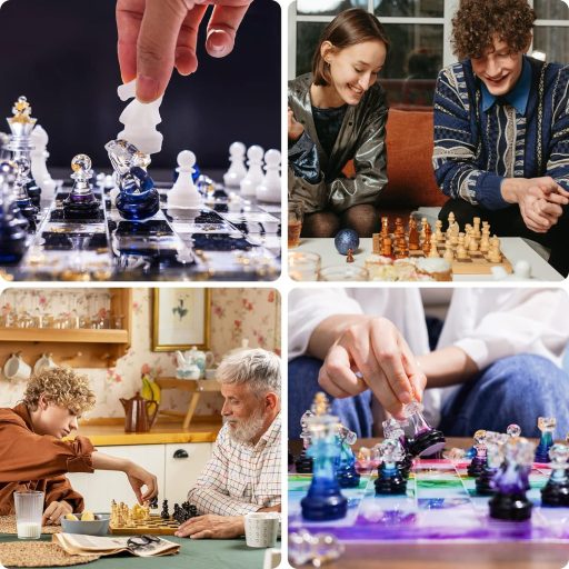 Let's Resin sakk öntőforma készlet kiegészítőkkel