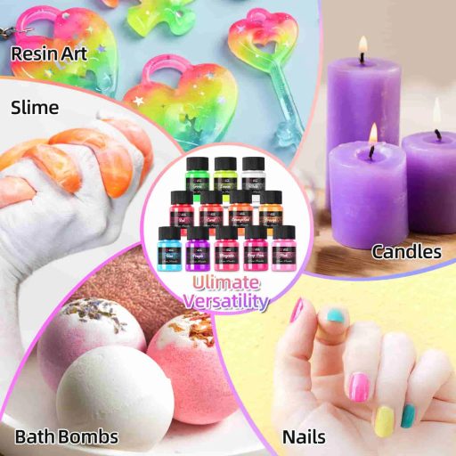 Let's Resin neon pigment szett - 12 x 10g