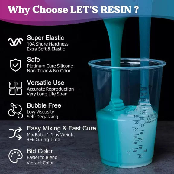 Let's Resin önthető kétkomponensű szilikon - 10A, 580 g
