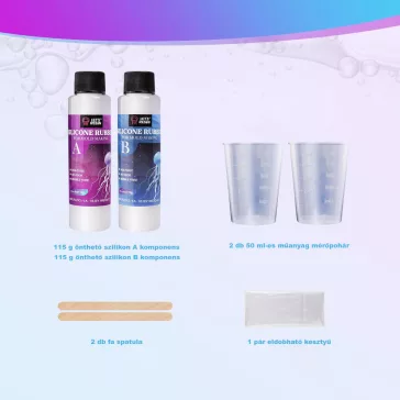   Let's Resin önthető kétkomponensű szilikon próbakészlet eszközökkel