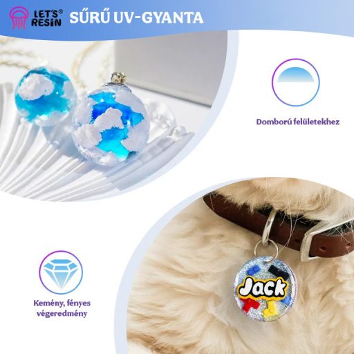 Let's Resin UV-gyanta - kemény, sűrű típus, 100 g
