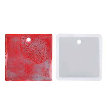 Szilikon öntőforma - medál, négyzet