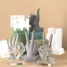 Szilikon öntőforma - 3D kéz, béke