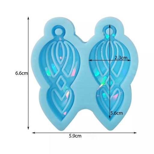 Szilikon öntőforma - hologramos fülbevaló