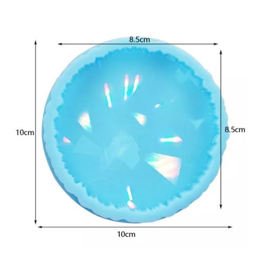 Szilikon öntőforma - hologramos alátét, geoda