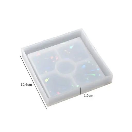 Szilikon öntőforma - hologramos alátét, négyzet 1.