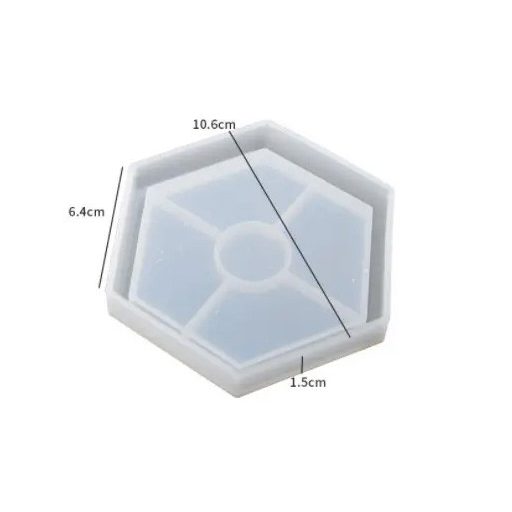 Szilikon öntőforma - hologramos alátét, hatszög 3.